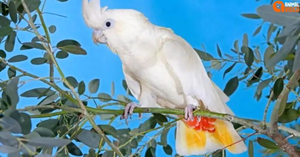 Cockatoo Price red vented cockatoo on a tree branch slow motional