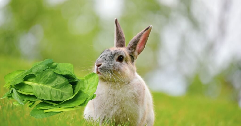 Rabbits Eat Spinach