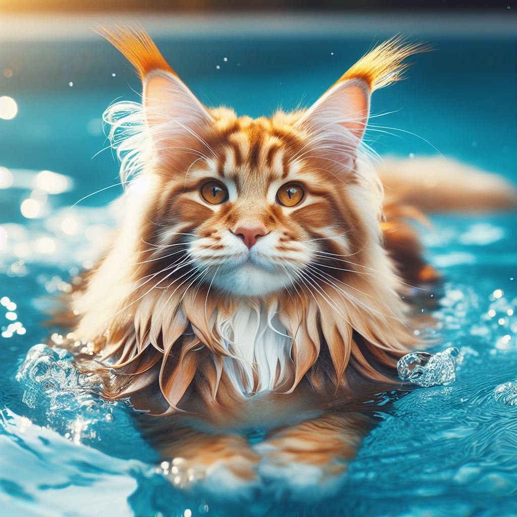 maine coon cat water 2024