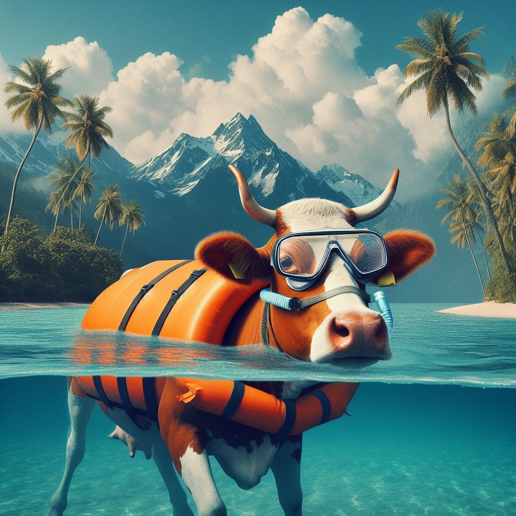 Cow Swimming Full Water Suite