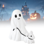 Halloween Ghost Walking Dog Statue