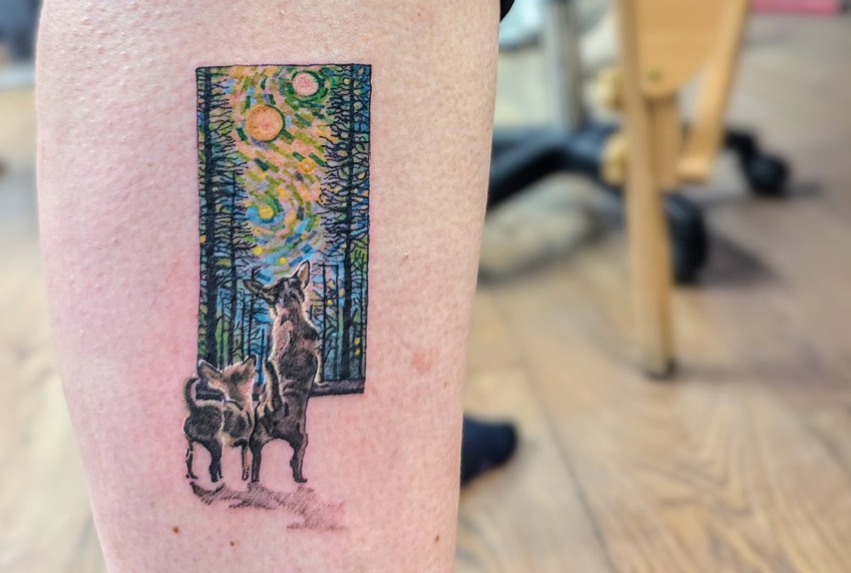 a tattoo of Ned and Fred