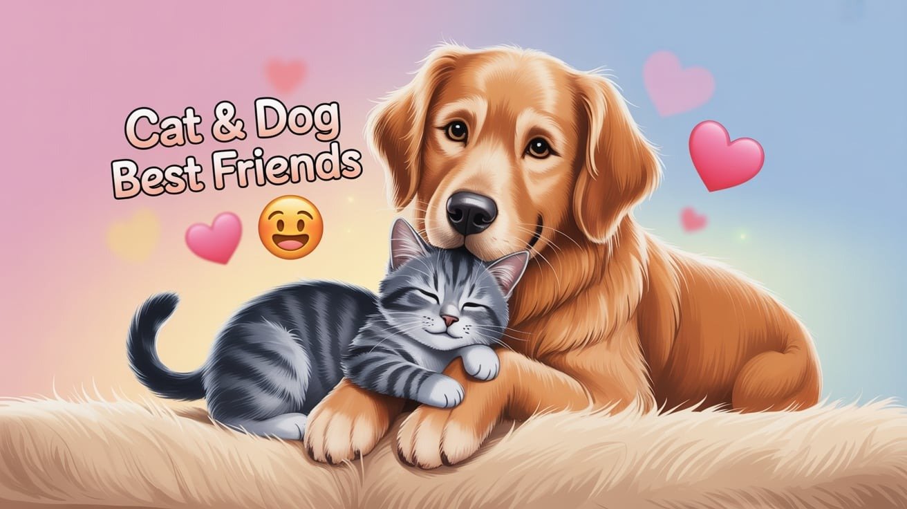 When a Cat and Dog Become Best Friends
